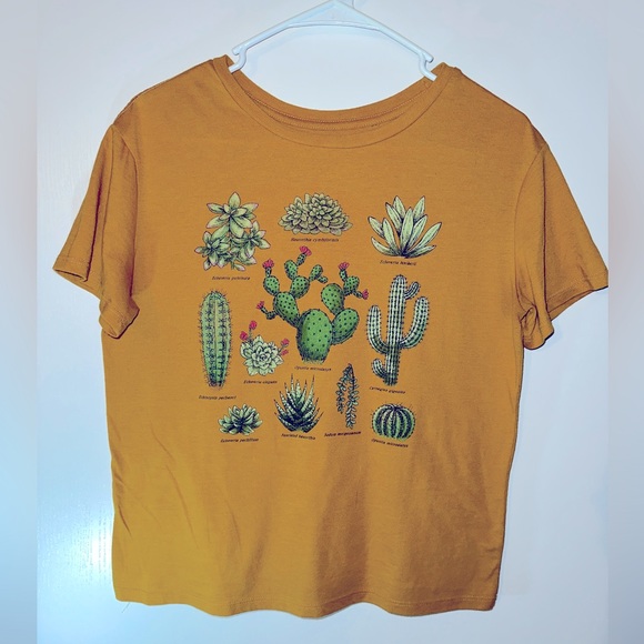 Fifth Sun Tops - Fifth Sun Women’s Mustard Succulent Tee Size M